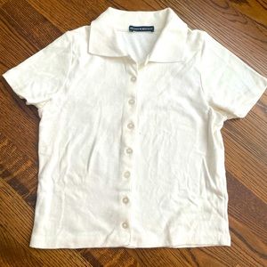 Brandy Melville/ John Gault white button down crop shirt new without tags